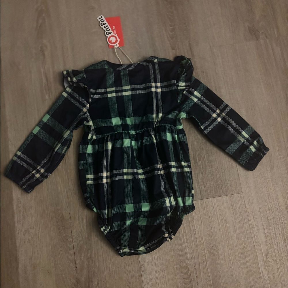 Pat Pat Plaid Long Sleeve Baby Romper - Picture 2 of 4
